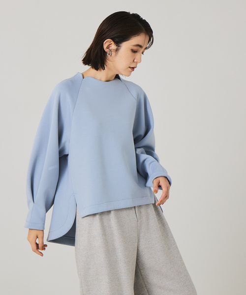 「qualite」 スウェットカットソー フリー チャコールグレー レディース_画像5