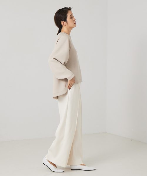 「qualite」 スウェットカットソー フリー チャコールグレー レディース_画像7