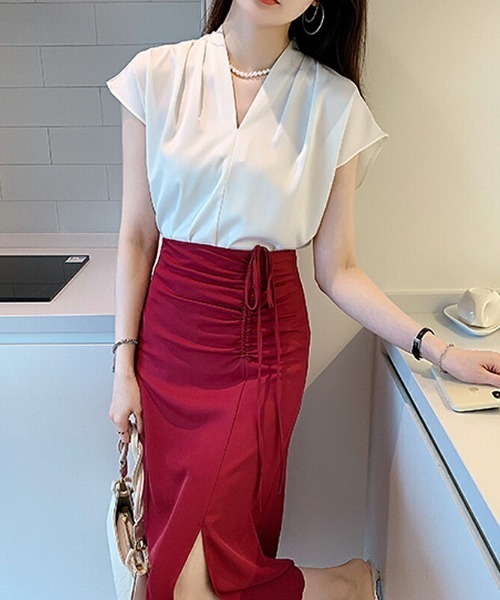 「COCOMOMO」 半袖ブラウス FREE ブルー レディース_画像5