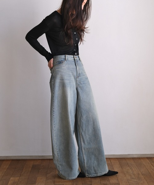 【未使用】AKTE バギートップデニムパンツ AKTE（アクテ） ジーンズ デニム デニムパンツ バギートップデニム