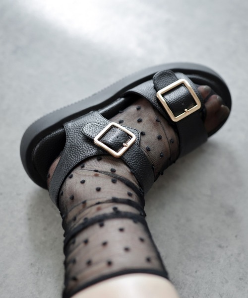 「SESTO」 フラットサンダル LL アイボリー レディース_画像3