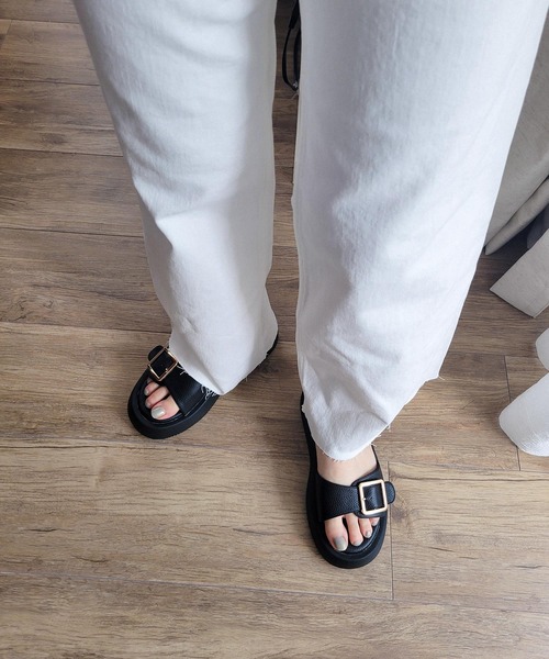 「SESTO」 フラットサンダル LL アイボリー レディース_画像5