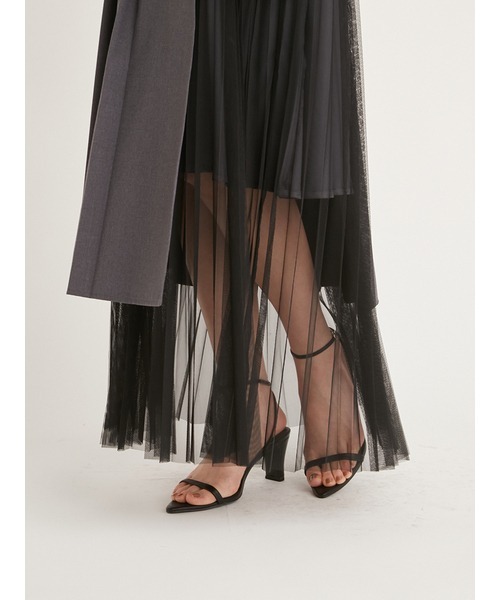 SNIDEL ノースリーブ ブラック ロングワンピース専用 SNIDEL スナイデル ワンショルリボンニットワンピース