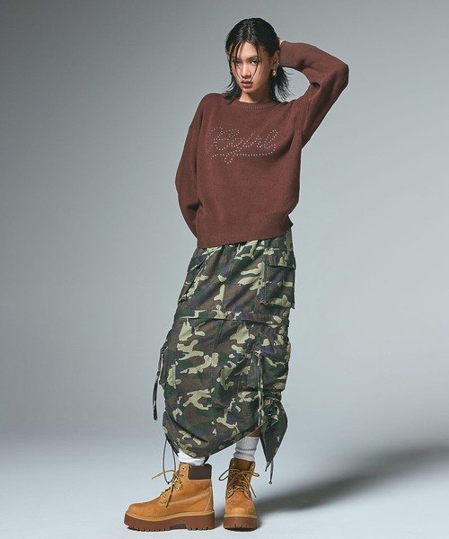 X-girl 2wayカーゴスカート X-girl（エックスガール） スカート CONVERTIBLE CARGO SKIRT