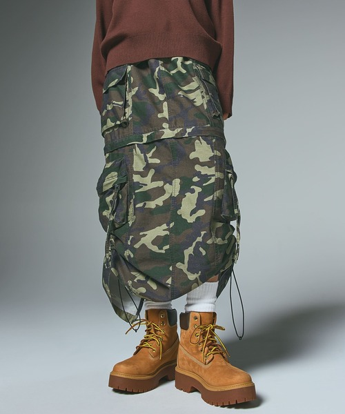 X-girl 2wayカーゴスカート X-girl（エックスガール） スカート CONVERTIBLE CARGO SKIRT