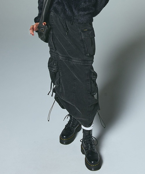 X-girl 2wayカーゴスカート X-girl（エックスガール） スカート CONVERTIBLE CARGO SKIRT
