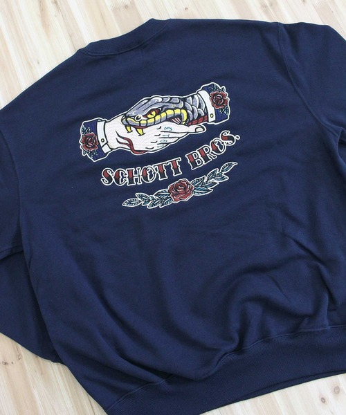 Schott N.Y.C（ショット） トレーナー スウェット SHAKE HAND SNAKE