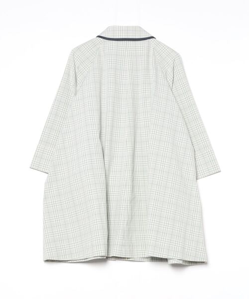 「Yori」 チェック柄ステンカラーコート 38 グリーン レディース_画像2