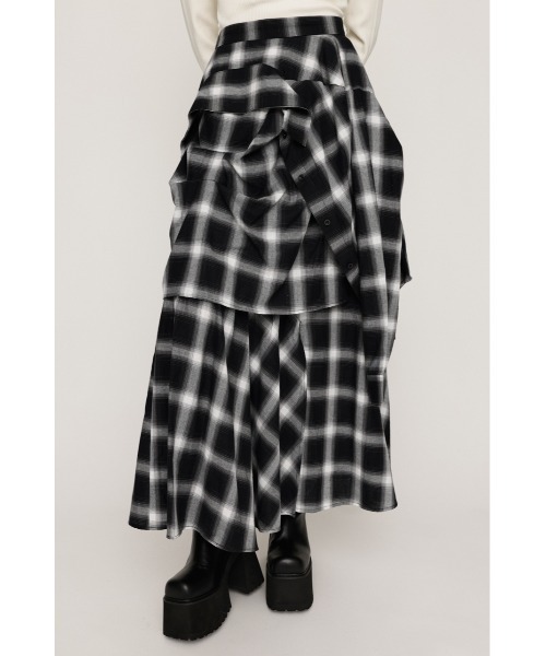 SLY（スライ） スカート 「再入荷」PLAID LAYERED L/SK プレイド
