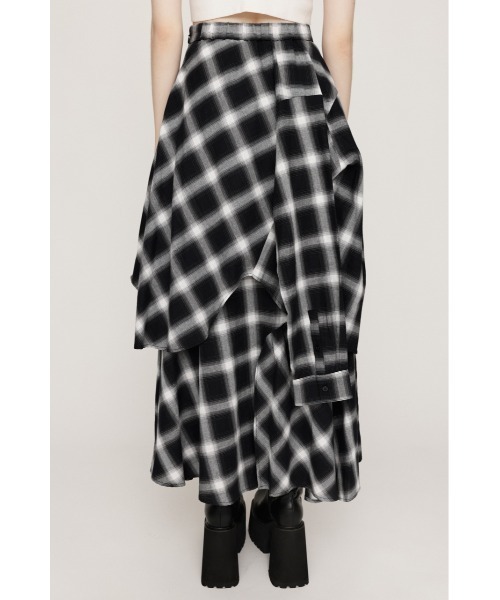 SLY（スライ） スカート 「再入荷」PLAID LAYERED L/SK プレイド