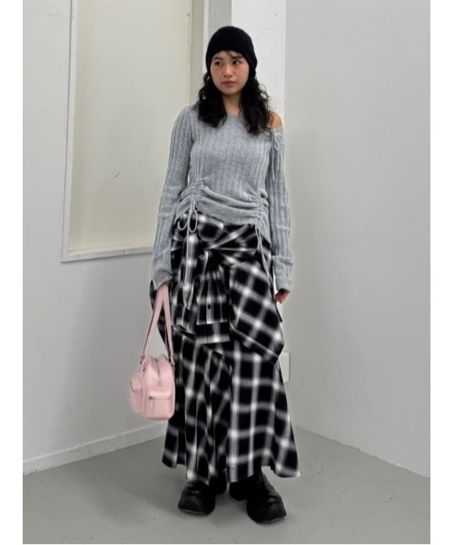SLY（スライ） スカート 「再入荷」PLAID LAYERED L/SK プレイド