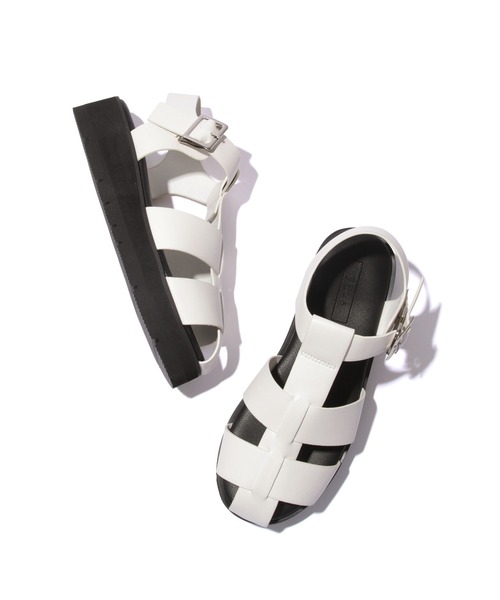 「Juze」 フラットサンダル 24.5cm ブラック レディース_画像3