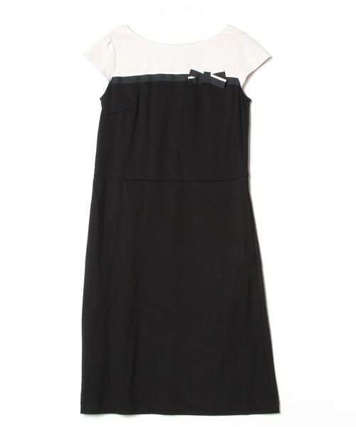 TOCCA リボン柄 半袖ひざ丈ワンピース 00 TOCCA（トッカ） リボン半袖ワンピース 4 ブラック レディース