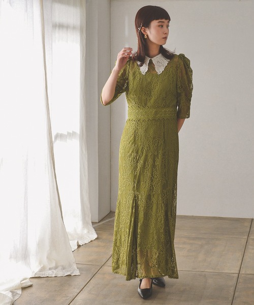 「Kana」 半袖ワンピース M アッシュブラウン レディース_画像6