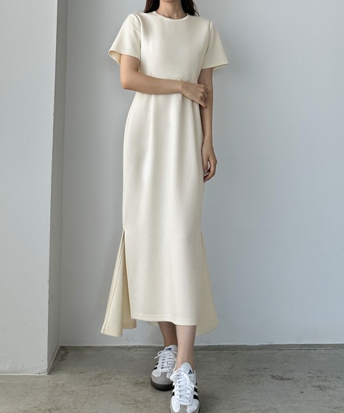 「Louere」 半袖ワンピース LARGE アイボリー レディース_画像7