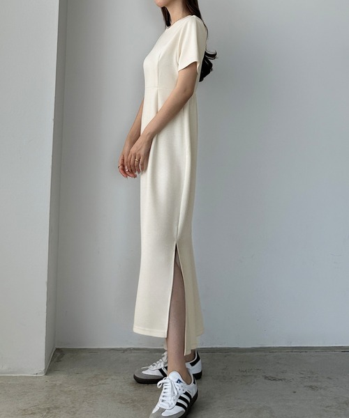 「Louere」 半袖ワンピース LARGE アイボリー レディース_画像9