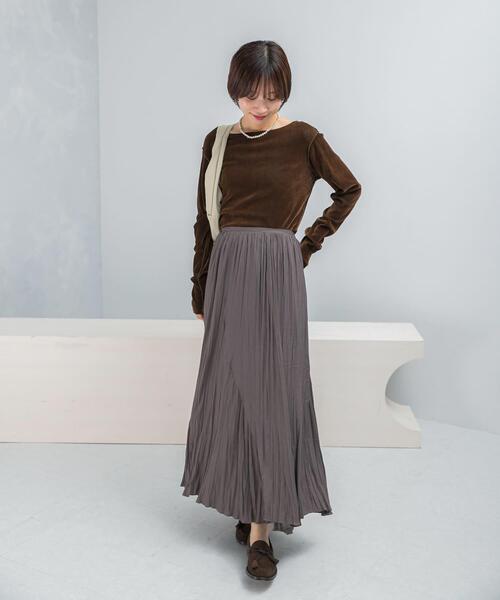 ロング スカート ワッシャープリーツスカート : ZOZOTOWN Yahoo!店