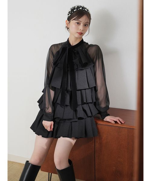 SNIDEL（スナイデル） ドレス ティアードラッフルミニドレス