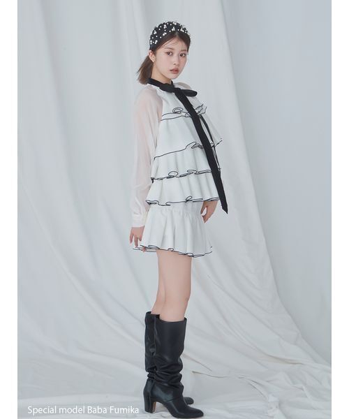 SNIDEL（スナイデル） ドレス ティアードラッフルミニドレス