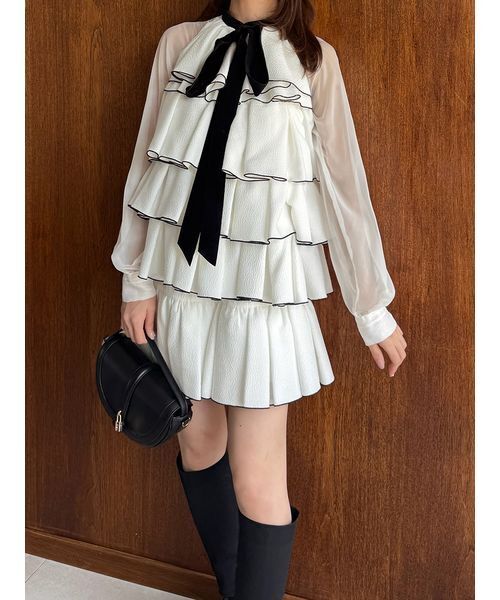 SNIDEL（スナイデル） ドレス ティアードラッフルミニドレス