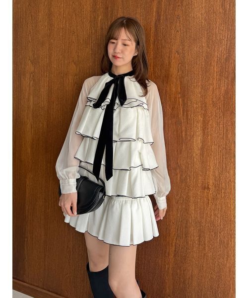 ティアードラッフルミニドレス SNIDEL（スナイデル） ドレス ティアードラッフルミニドレス