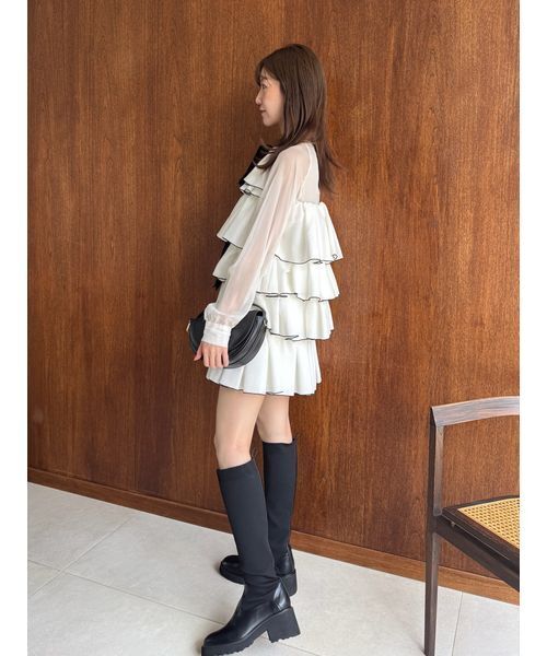 SNIDEL（スナイデル） ドレス ティアードラッフルミニドレス