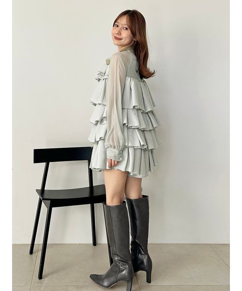 SNIDEL（スナイデル） ドレス ティアードラッフルミニドレス