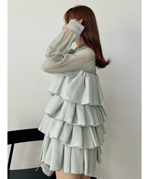 SNIDEL（スナイデル） ドレス ティアードラッフルミニドレス