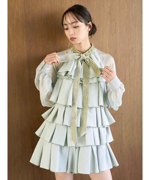 SNIDEL（スナイデル） ドレス ティアードラッフルミニドレス