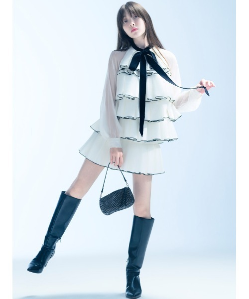 SNIDEL（スナイデル） ドレス ティアードラッフルミニドレス