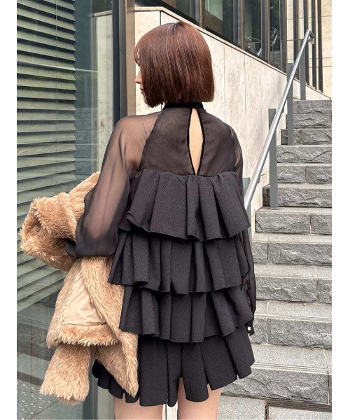 ティアードラッフルミニドレス SNIDEL（スナイデル） ドレス ティアードラッフルミニドレス