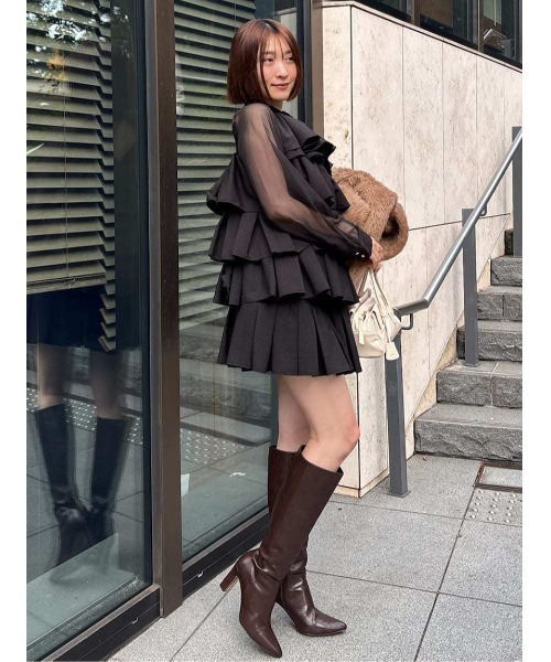 ティアードラッフルミニドレス SNIDEL（スナイデル） ドレス ティアードラッフルミニドレス