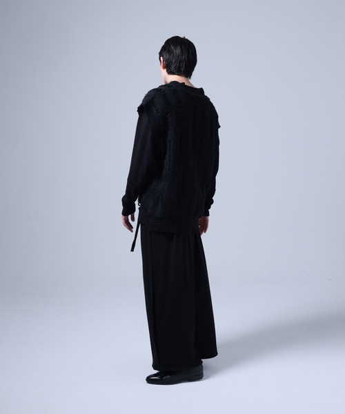Ruze セーター ニット Side zip damage knit vest / サイドジップ