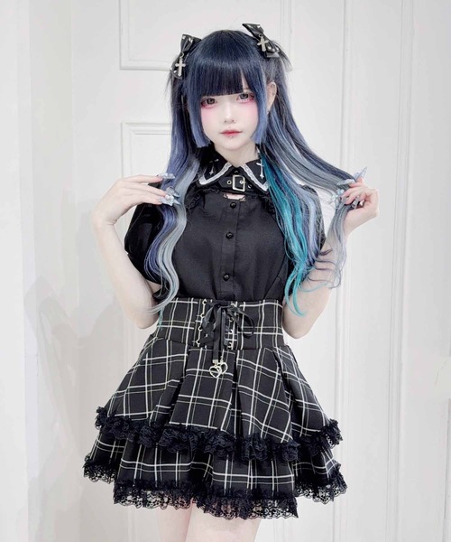 MA*RS（マーズ） tシャツ 胸開きクロス刺繍ブラウス レディース