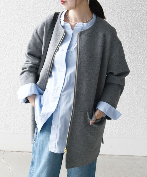 SHIPS any 「SHIPS any」 ノーカラーコート ONE SIZE ネイビー