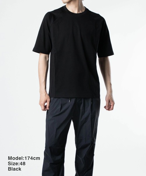 HERNO ヘルノ スーパーファインコットンストレッチカットソー 48 ブラック HERNO（ヘルノ） tシャツ HERNO SUPERFINE COTTON STRETCH スーパー