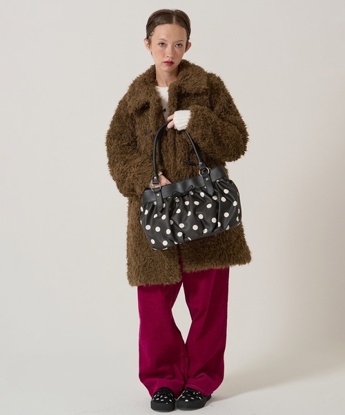 TINA：JOJUN（ティーナジョジュン） ハンドバッグ ドット柄 ギャザー