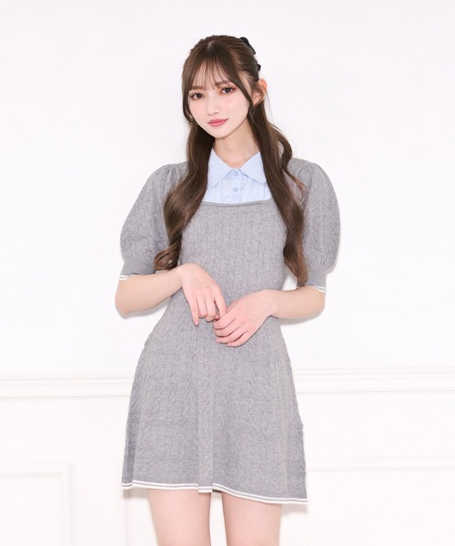 「apres jour」 半袖ワンピース X-LARGE ネイビー レディース_画像7