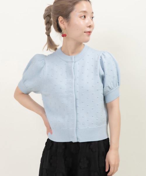 CHILD WOMAN（チャイルドウーマン） カーディガン 半袖 つぶつぶ編み