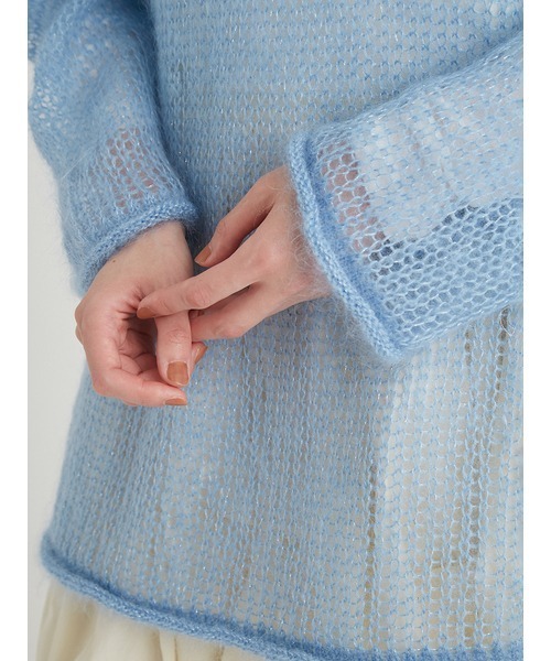 「emmi」 長袖ニット FREE レッド レディース_画像5