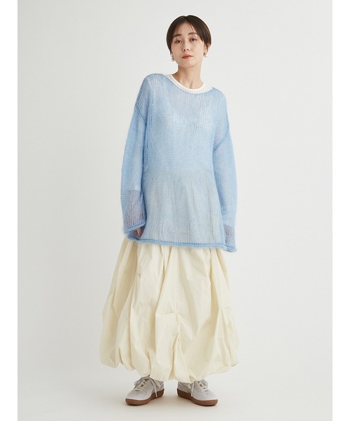 「emmi」 長袖ニット FREE レッド レディース_画像8