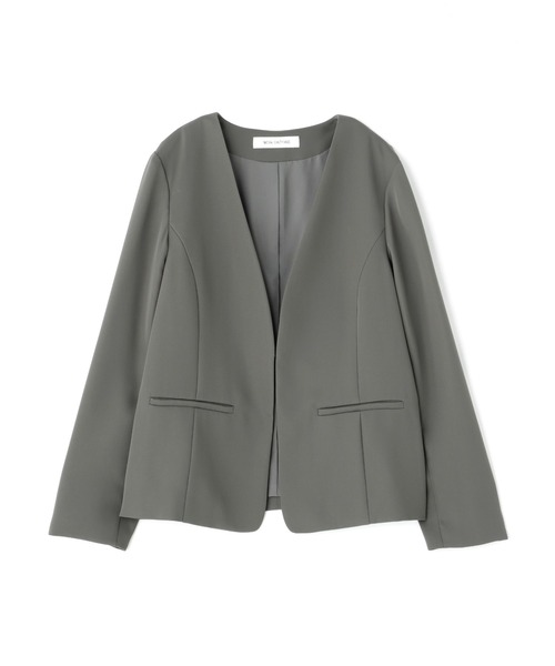 「NATURAL BEAUTY BASIC」 ノーカラージャケット SMALL グレー レディース_画像8