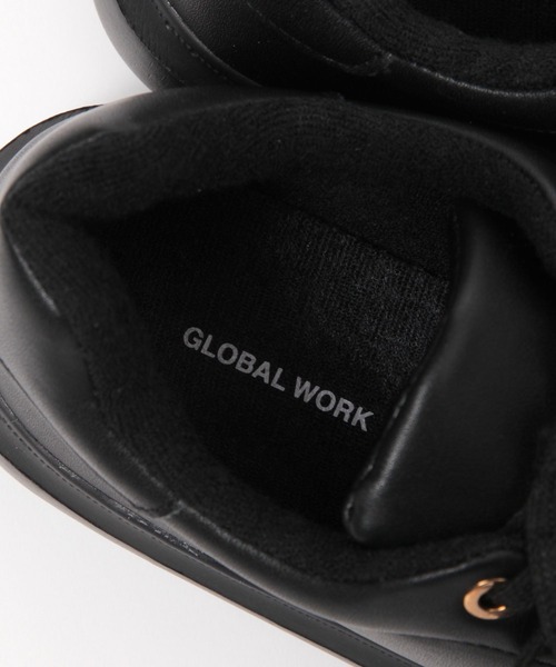 「GLOBAL WORK」 ローカットスニーカー MEDIUM ブラック×ブラック レディース_画像9