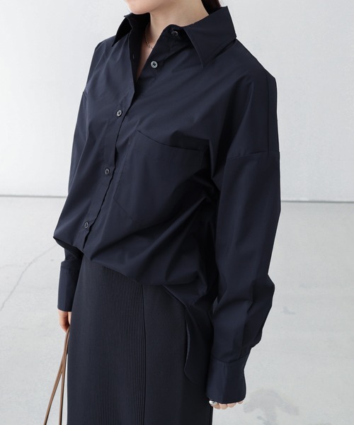 「evernavy」 長袖シャツ M ライトブルー レディース_画像3