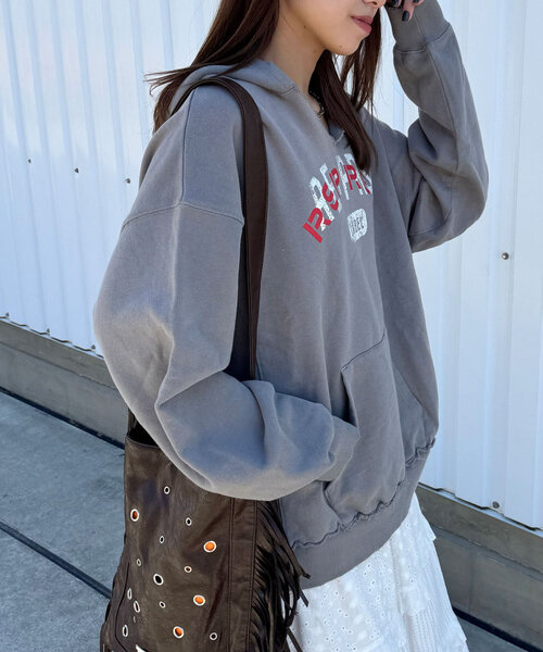 「RePRODUCTION LABEL」 スウェットカットソー FREE チャコールグレー レディース_画像3