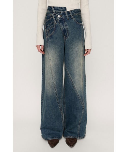SLY ジャストウエスト スイッチング ストレートパンツ 秋服 0 SLY（スライ）の「J/W SWITCHING STRAIGHT PT ジャストウエスト