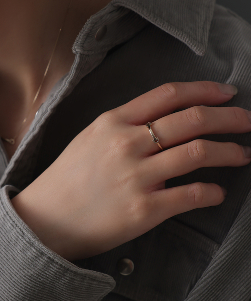 1号　スピックアンドスパン　lilas ウェーブ　リング　k10 ダイヤ 1号 スピックアンドスパン lilas ウェーブ リング k10 ダイヤ