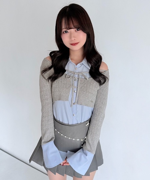 NOMAE（ノーマエ） tシャツ シャツレイヤードケーブルニット