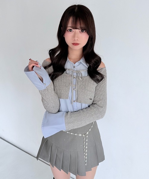 NOMAE（ノーマエ） tシャツ シャツレイヤードケーブルニット