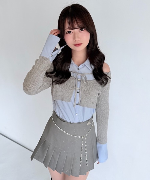 NOMAE（ノーマエ） tシャツ シャツレイヤードケーブルニット 